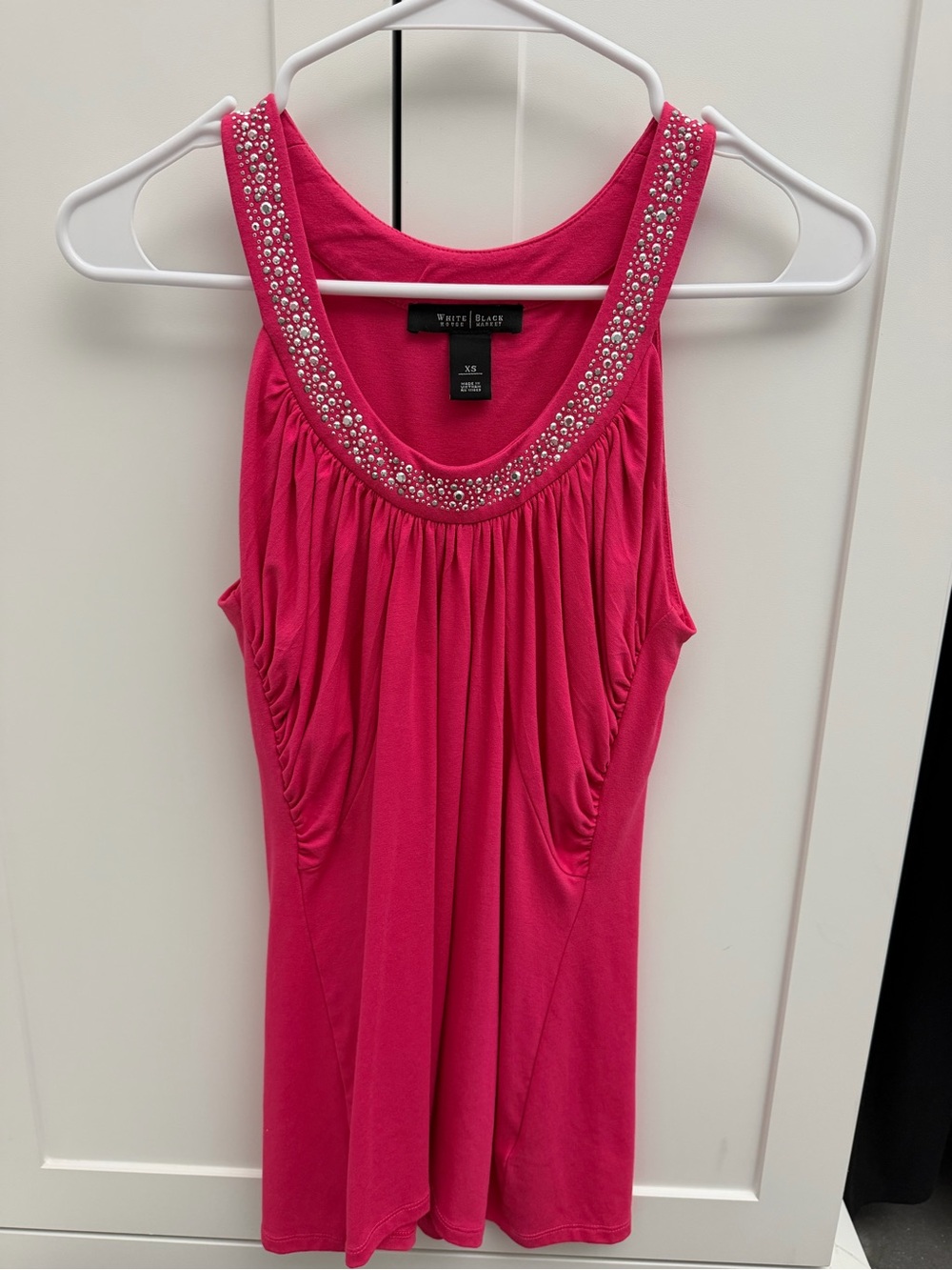 White House Black Market Pink Embellished Tank Top XS